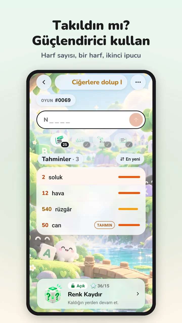 Tahmin kutusunun altındaki güçlendiriciler